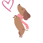 Dachshund with Pink Scarf Graphic Short Sleeve Sleep Dress
