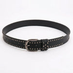 Black PU Leather Gunmetal Studded Punk Belt