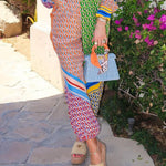 Colorful Unique Print Elastic Waist Pocketed Loose Bloomer Pants