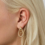 Gold Interlocking Link Drop Earrings