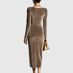 EADOLINE | ELEGANT PLEATED MIDI DRESS