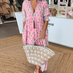 Claire Bishop | Chic Floral V-Neck Midi Dress For Women