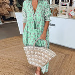 Claire Bishop | Chic Floral V-Neck Midi Dress For Women