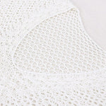 White Crochet Knit Fringed Poncho Beach Cover Up