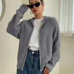 LARALI™ - Casual Zip-Up Hooded Long Sleeve Cardigan