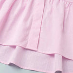 Pink Peplum V-Neck Button Up Crop Top Wide Leg Pants Set