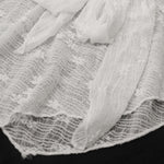 White Mesh Strapless Front Bow Detail Tube Top