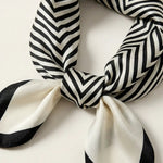 Black White Geometric Concentric Square Lightweight Square Scarf
