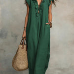 Mia Wilson | Bohemian Ruffle V-Neck Maxi Dress For Women