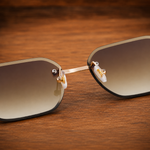 Luxury Rimless Geometric Sunglasses