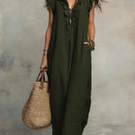 Mia Wilson | Bohemian Ruffle V-Neck Maxi Dress For Women
