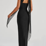 Black Waist-tucked Maxi-top Dress
