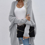 Zeagoo Women's Batwing Sleeve Split Hem Open Front Cardigan
