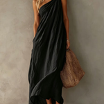 Elegant Pink One-shoulder Sleeveless Maxi Dress