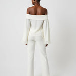 Bell Sleeve Off The Shoulder Tie Top