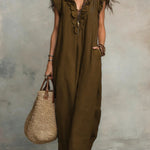 Mia Wilson | Bohemian Ruffle V-Neck Maxi Dress For Women