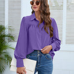 Zeagoo V Neck Button Down Shirts Long Sleeve Collared Blouses Tops