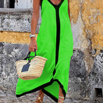 Lavechic Colorblock Suspender Midi Dress
