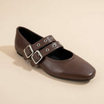 Ivy | Double Buckle Flats