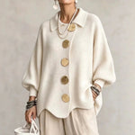 Karina - Oversized Collared Button Cardigan