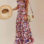 Zeagoo Women's Bohemian Floral Print Daily Holiday Going out V Neck Sleeveless Dress