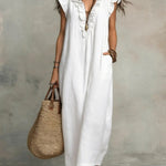 Mia Wilson | Bohemian Ruffle V-Neck Maxi Dress For Women