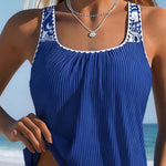 Printed Tankini Top and Shorts Two-Piece