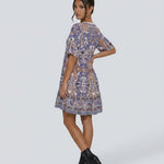 Brooke Flemming | V-Neck Flared Sleeve Paisley Mini Dress For Women
