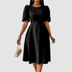 CLARA BLOOM | REFINED BLACK MIDI DRESS