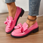 Veloura Gloss Bow Platform Loafers