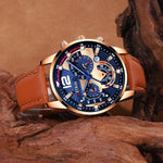 Aston Chrono Leather Watch Set