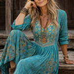Sienna | Long Sleeve Vintage Floral Print Dress