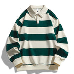 ZOE™ - Classic Fashion Striped Collar Long Sleeve Sweatshirt