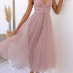 Modern-day Princess Chiffon Suspenders Party Maxi Dress