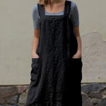 Zeagoo Women's Cross Back Apron with Pockets Pinafore Dress