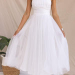 Fairy Vibes Tulle Gathered Detail Halter Maxi Dress
