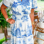 Eliza | Classic Toile Maxi Dress