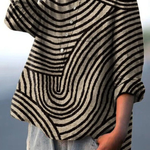 Megan | Women's Circular Line Pattern Print Casual Shirt