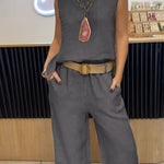 Eloise Martin | Linen Two-Piece Wide Leg Set For Women