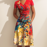 Zeagoo Women's Casual V Neck Short Sleeve Sundress Loose Flowy Print Tunic Beach Dresses