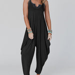 Zeagoo Women's Casual Loose Summer Rompers Sleeveless Loose Spaghetti Strap Baggy Overalls Harem Jumpsuits