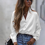 Zeagoo Long Sleeve Shirts Casual Lapel Collar V Neck Single Breasted Tunic Blouse