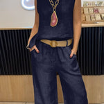 Eloise Martin | Linen Two-Piece Wide Leg Set For Women