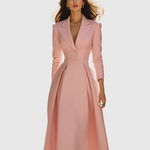 Ceryth | Elegant Pleated Blazer Midi Dress