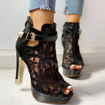 Valentina Lace Platform Heels