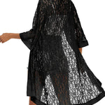 Zeagoo Women Lace Crochet Coverups Open Front Cardigan Sheer Cover Up 3/4 Sleeve Kimono (US Only)