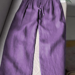 Camille | Wide-leg trousers in Cotton and Linen Blend
