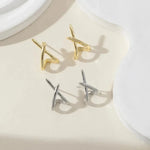 Valencia Cross Steel Stud Earrings