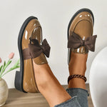 Veloura Gloss Bow Platform Loafers