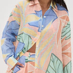 Playa Boyfriend Tropical Leaf Printed Short Set
